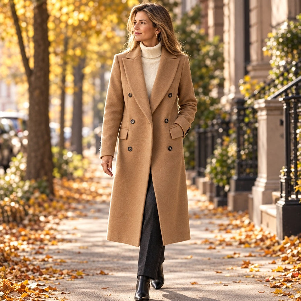 Classic Double-Breasted Longline Coat