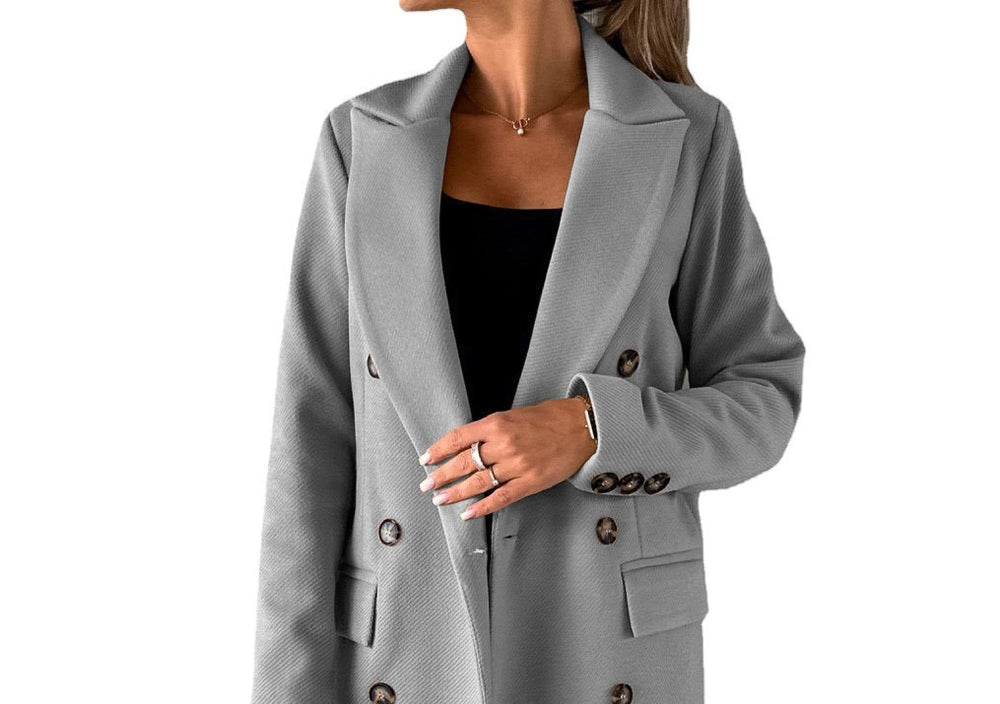 Classic Double-Breasted Longline Coat