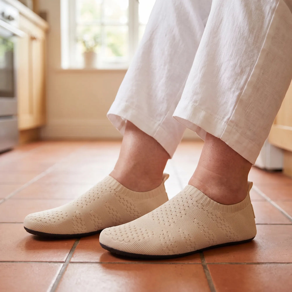 Knit Sock Slippers with Non-Slip Sole