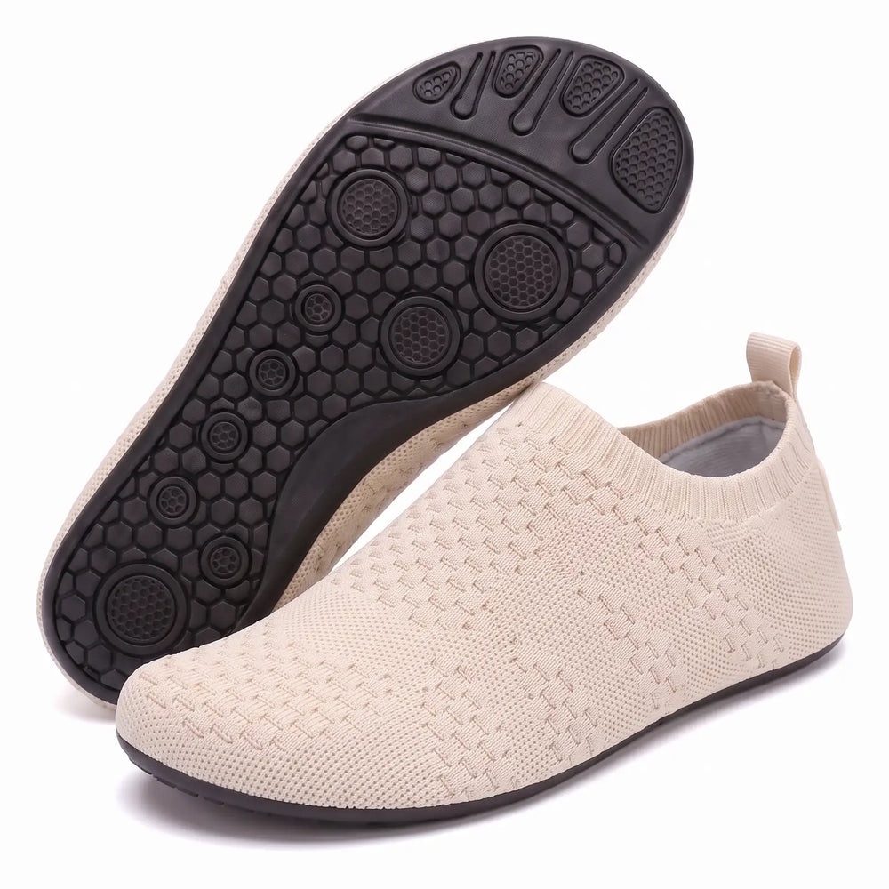 Knit Sock Slippers with Non-Slip Sole