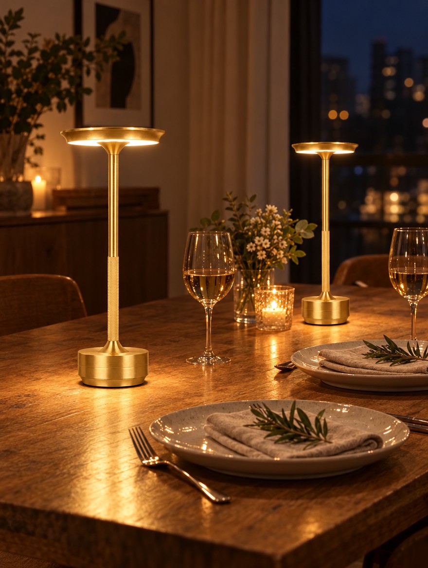 Cordless Gold Table Lamps (Set of 2)
