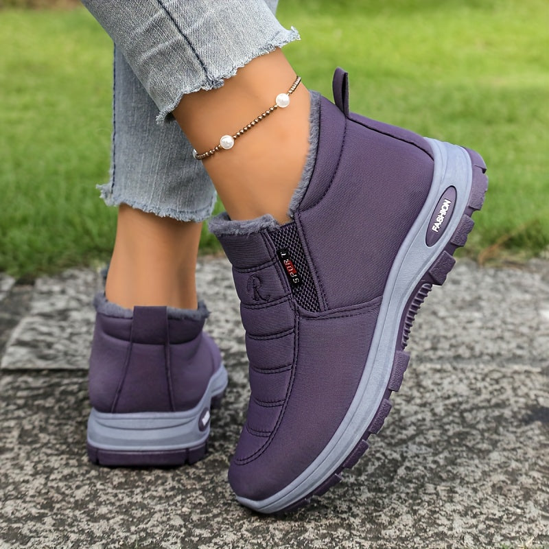 Quilted Plush-Lined Slip-On Sneaker Boots