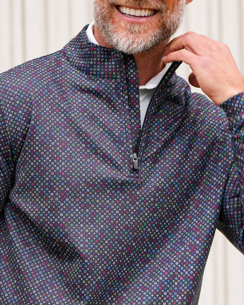 Men's Textured Stretch Quarter-Zip Pullover