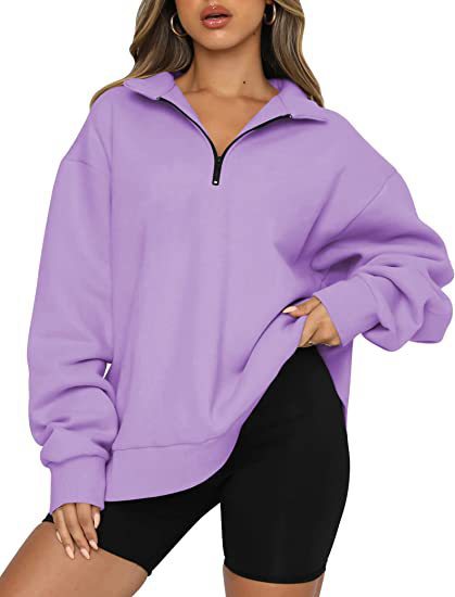 Oversized Half-Zip Pullover Sweatshirt