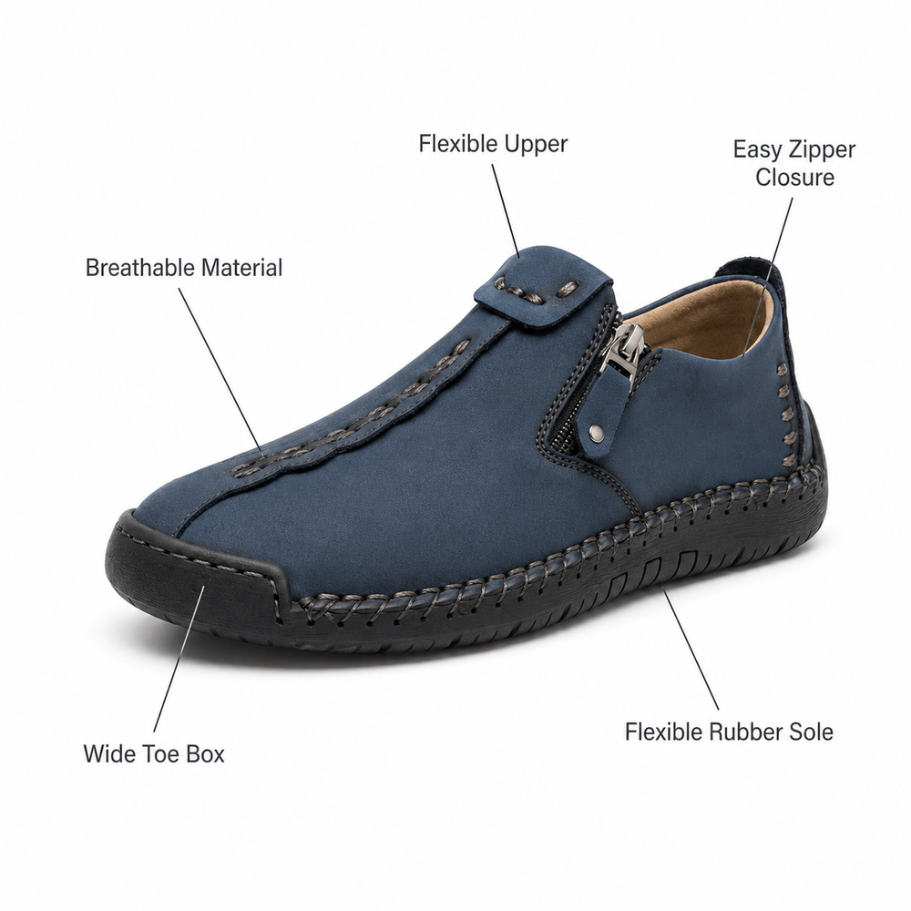Hand-Stitched Side-Zip Slip-On Loafers