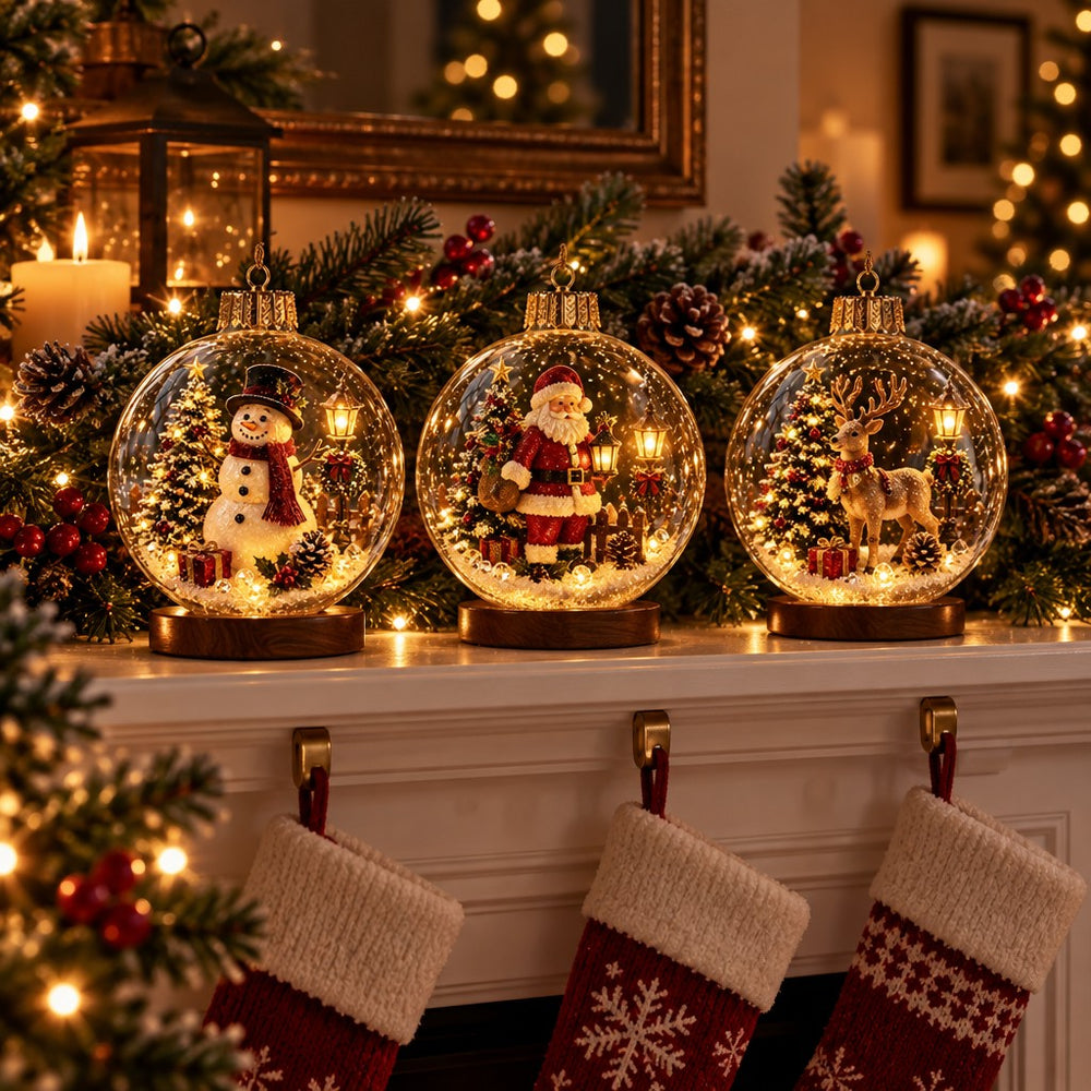 Glowing Christmas Diorama Ornaments