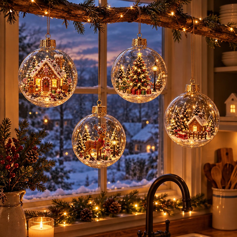 Glowing Christmas Diorama Ornaments