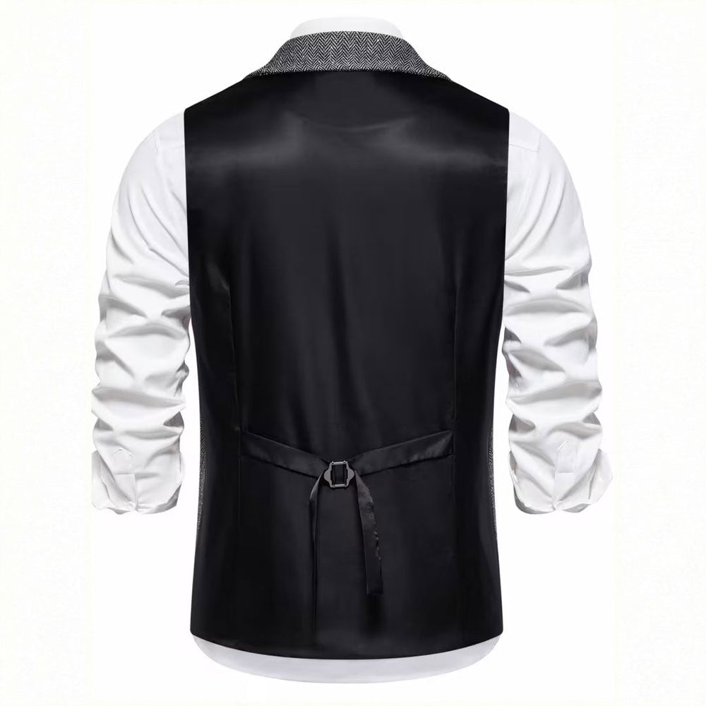 Men's Herringbone Tweed-Style Waistcoat