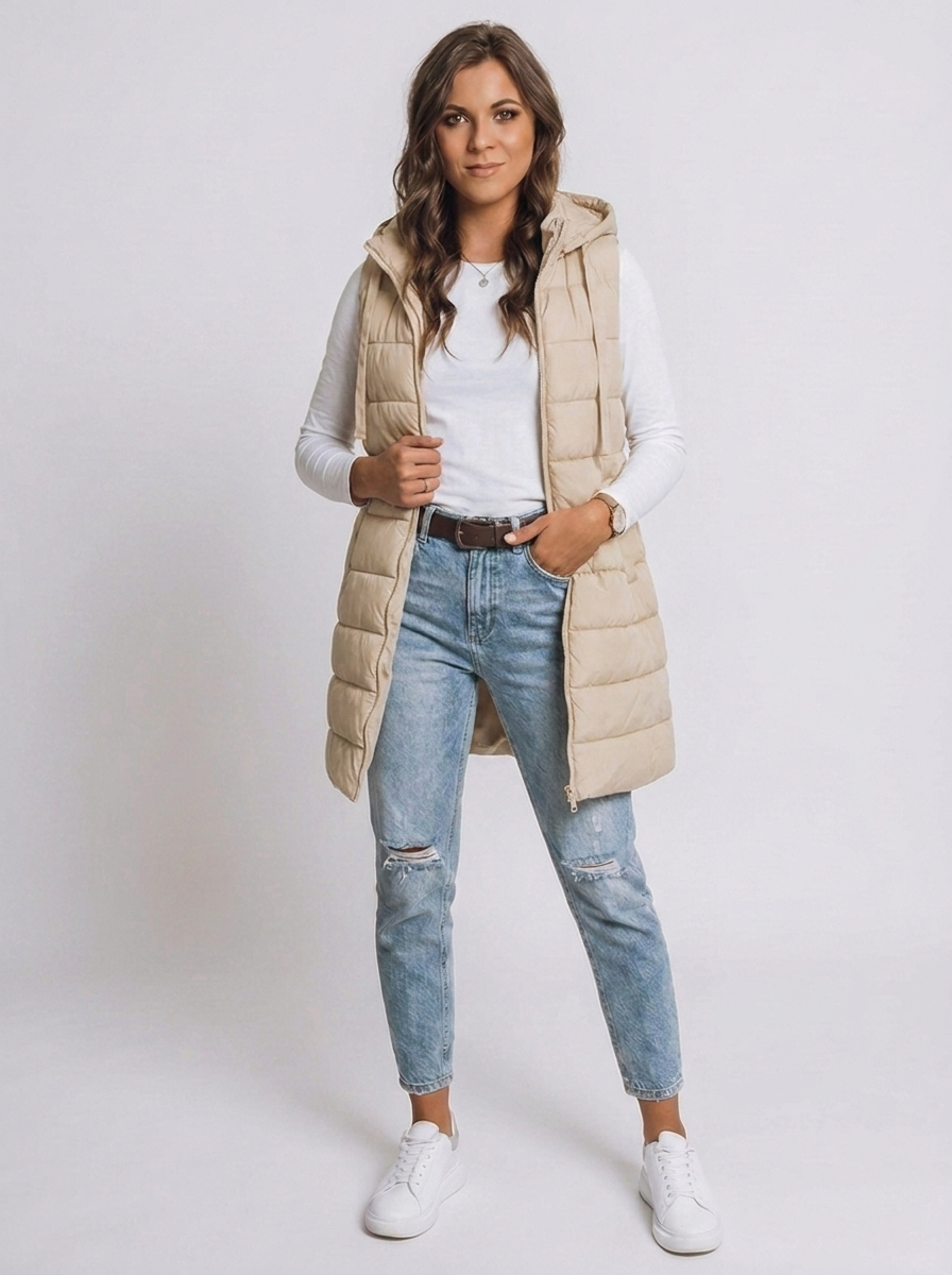 Longline Hooded Quilted Puffer Vest