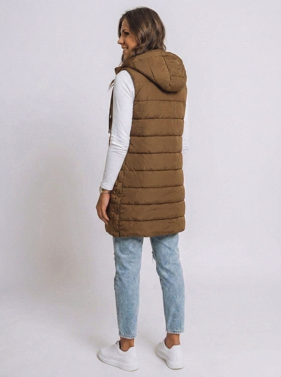 Longline Hooded Quilted Puffer Vest