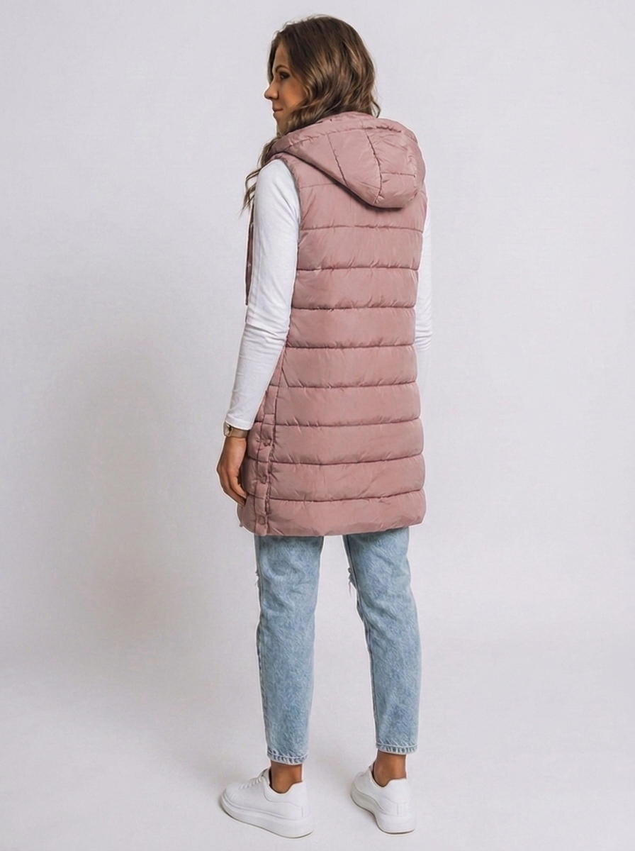 Longline Hooded Quilted Puffer Vest