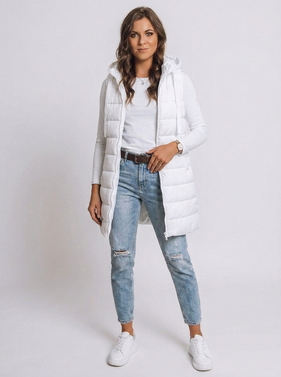 Longline Hooded Quilted Puffer Vest