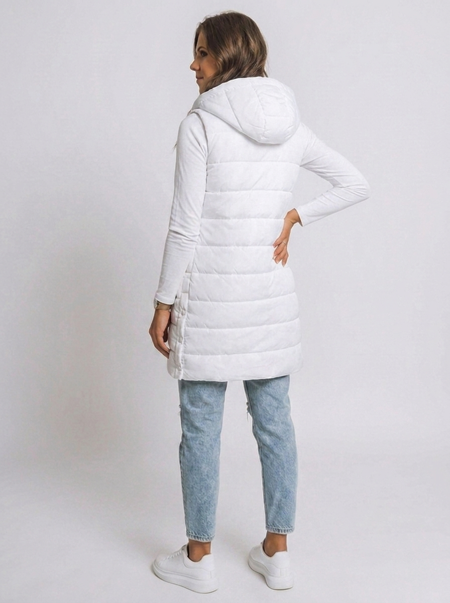 Longline Hooded Quilted Puffer Vest