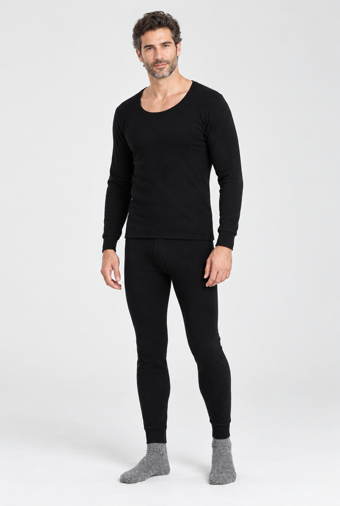 Ensemble thermique doublé polaire — Noir — silhouette complète