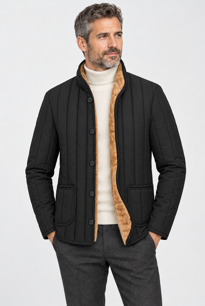 plush-lined quilted jacket, hero