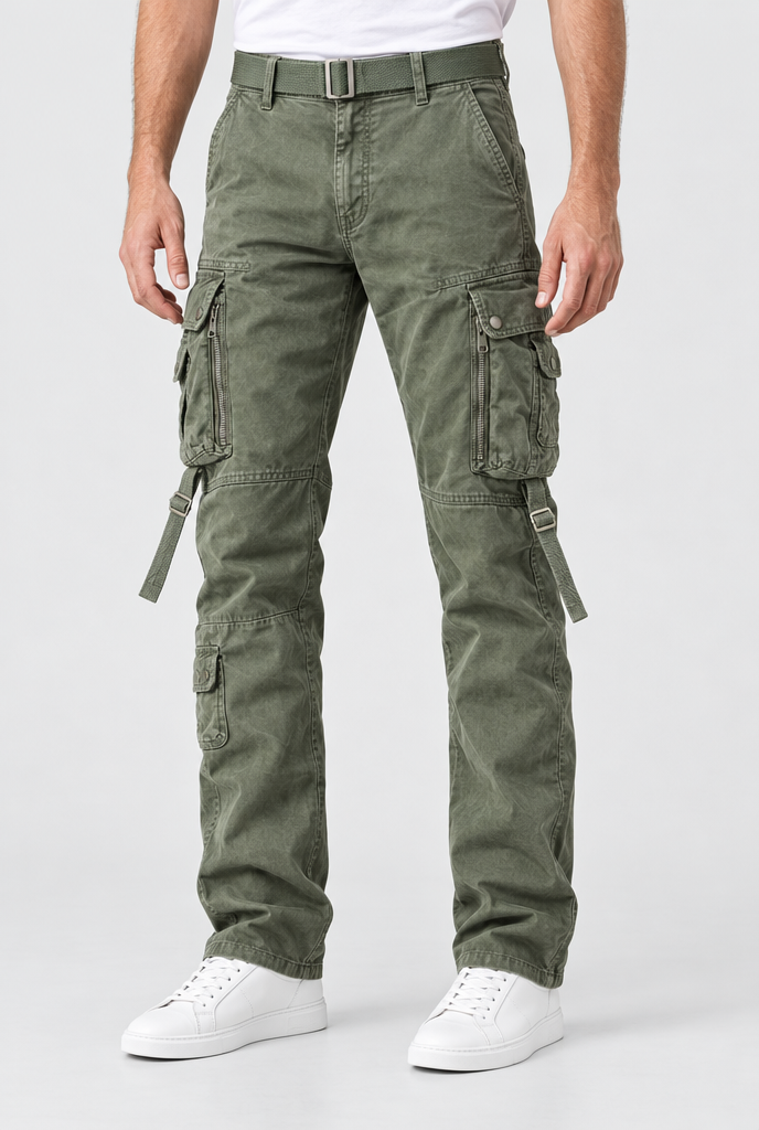 Sage Green cargo pants, studio hero
