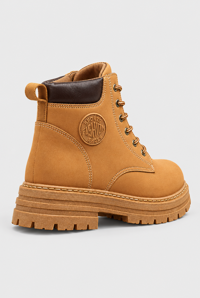 Boots de travail à lacets semelle crantée — Blé — talon et semelle