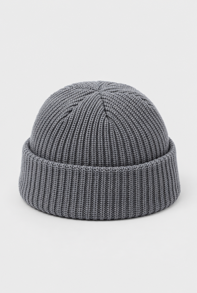 Bonnet pêcheur en maille côtelée — Gris — packshot