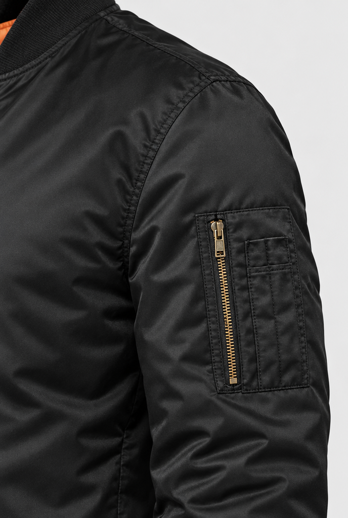 Bomber aviateur classique — Noir — détail