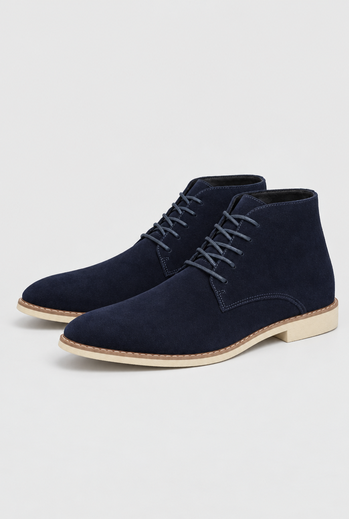 Bottines chukka à lacets en suédine — Marine