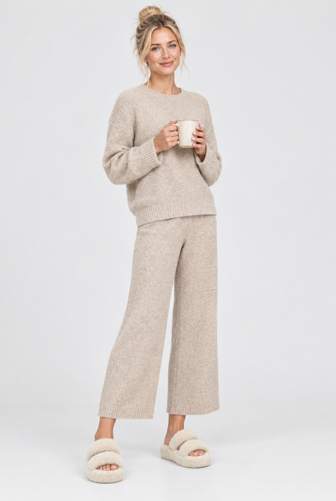 Mules en fausse fourrure à double bride — Crème — silhouette complète