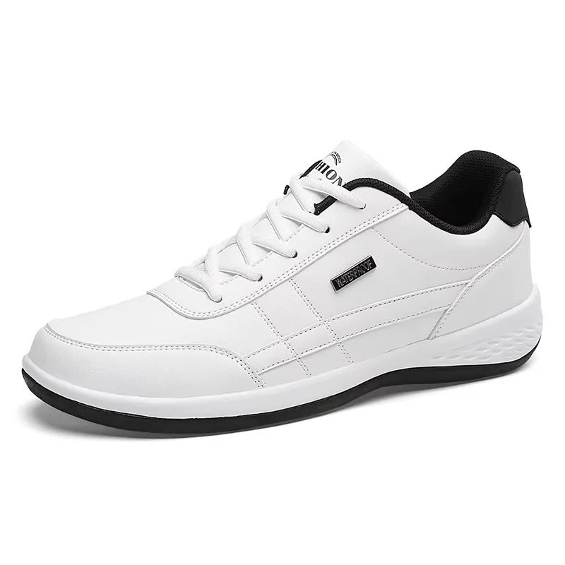 Men's Lightweight Leather-Look Everyday Sneakers
