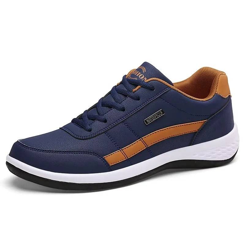 Men's Lightweight Leather-Look Everyday Sneakers