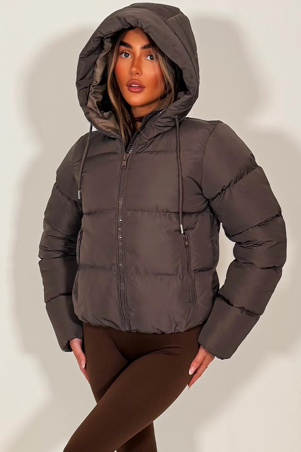 Cropped Hooded Puffer Jacket