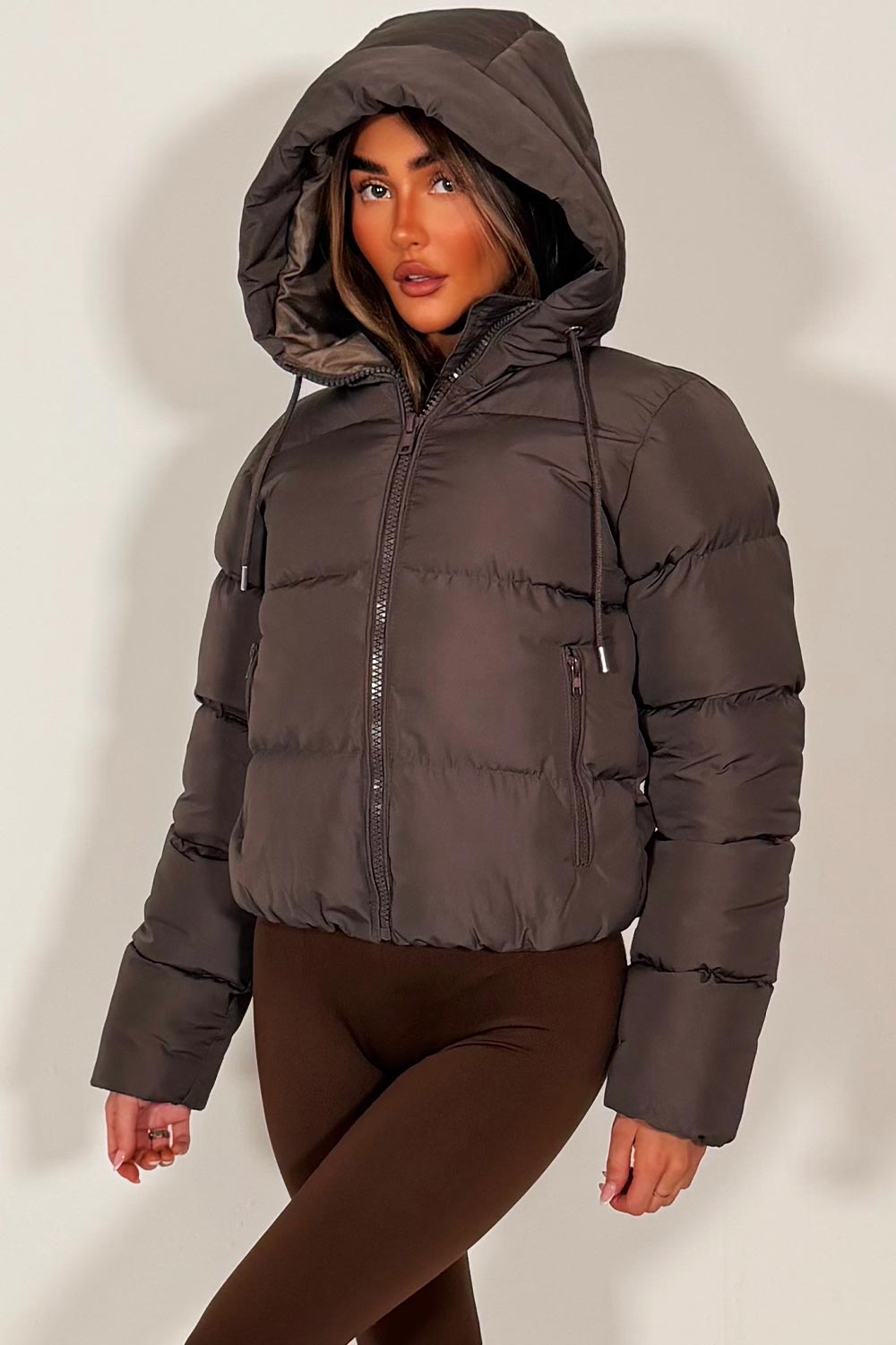 Cropped Hooded Puffer Jacket