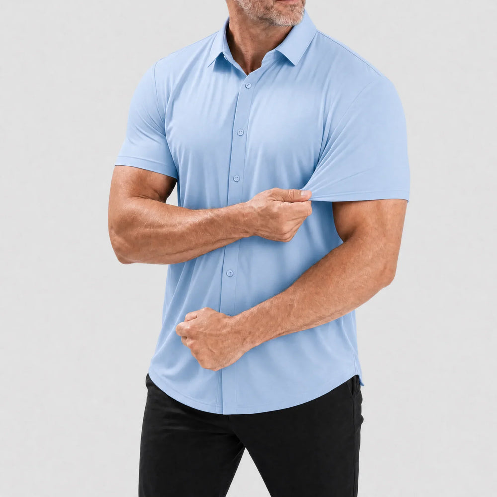 Men's Muscle-Fit Stretch Short-Sleeve Shirt