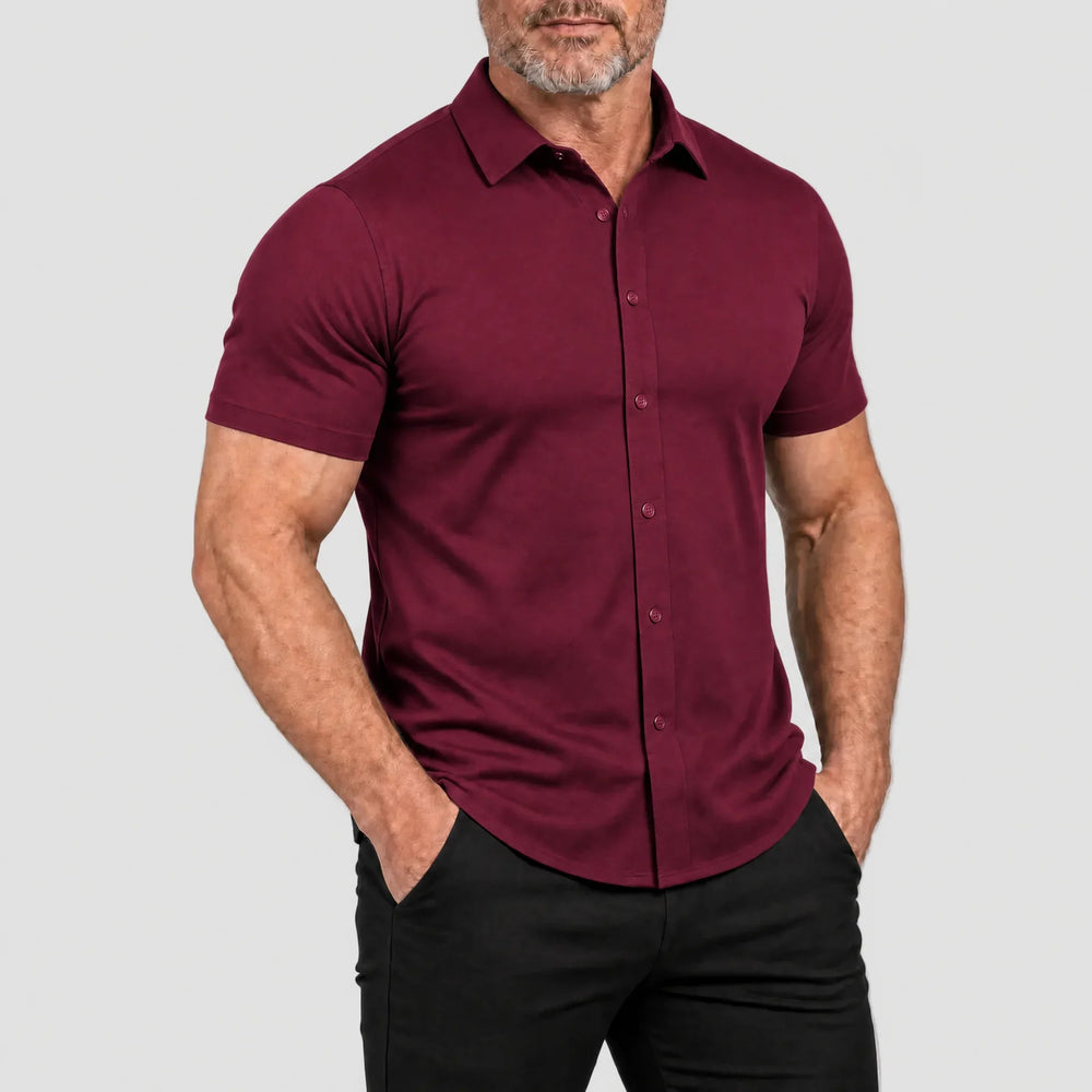 Men's Muscle-Fit Stretch Short-Sleeve Shirt