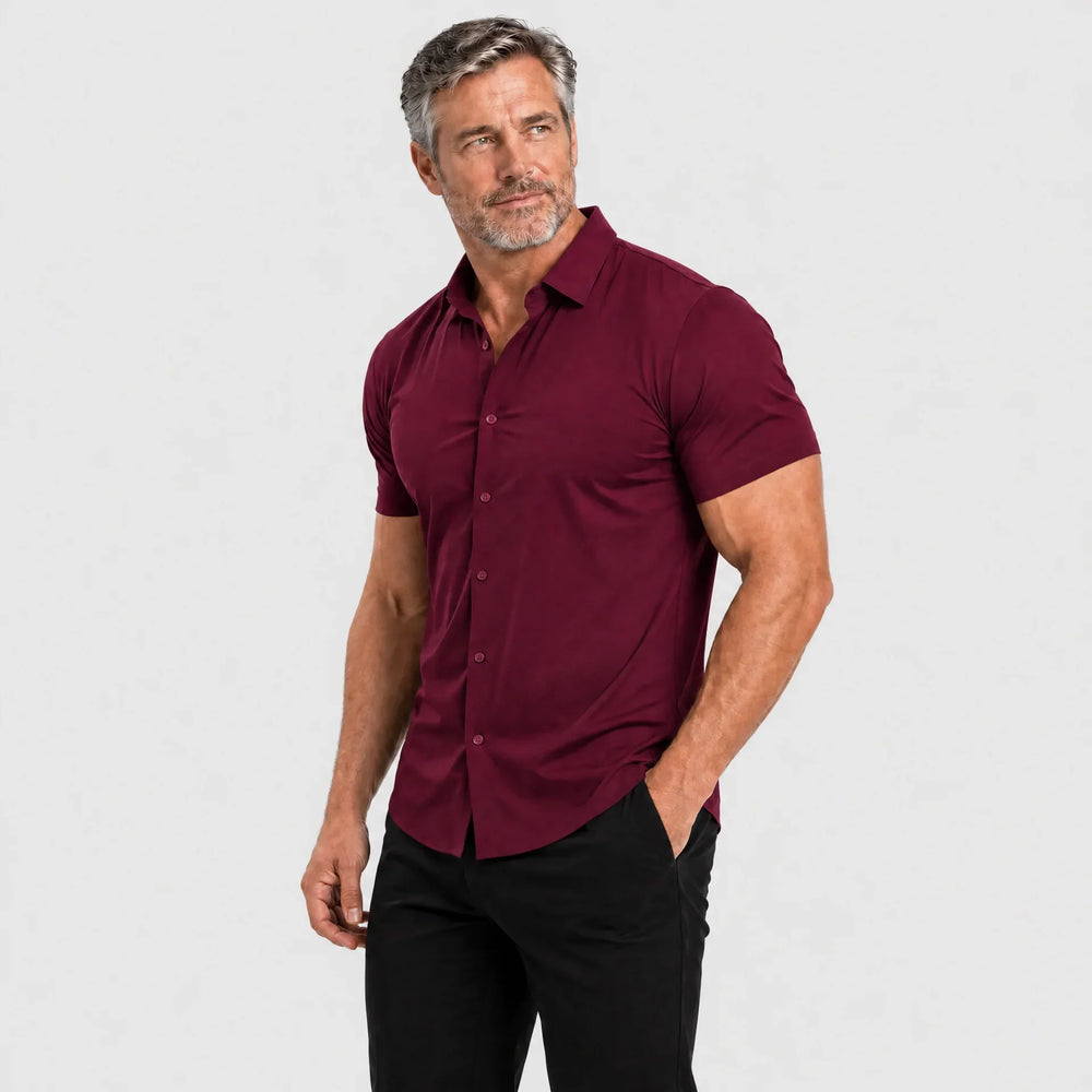 Men's Muscle-Fit Stretch Short-Sleeve Shirt