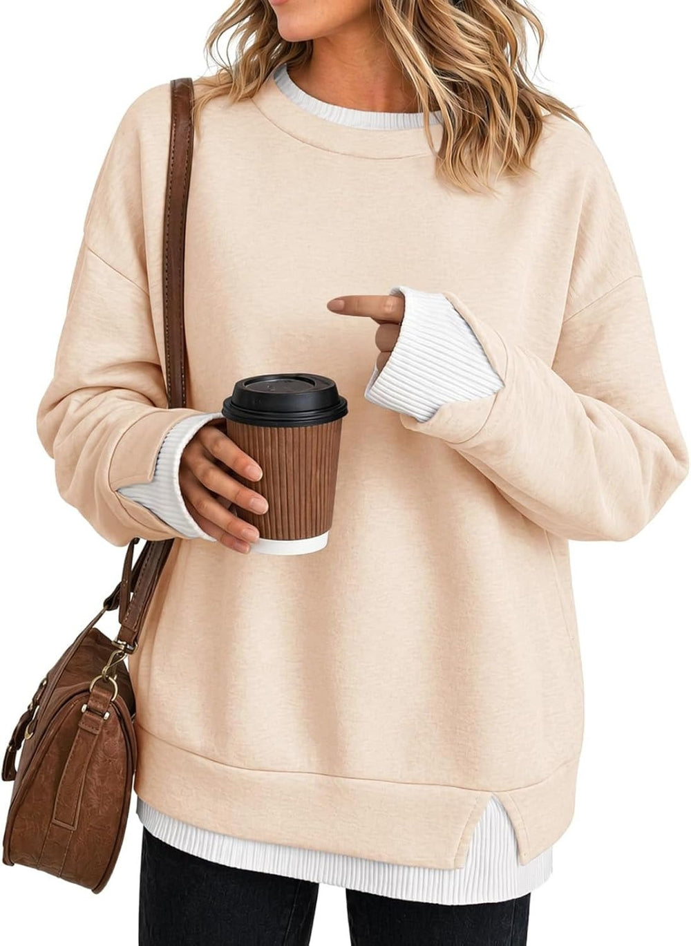 Layered-Look Oversized Sweatshirt