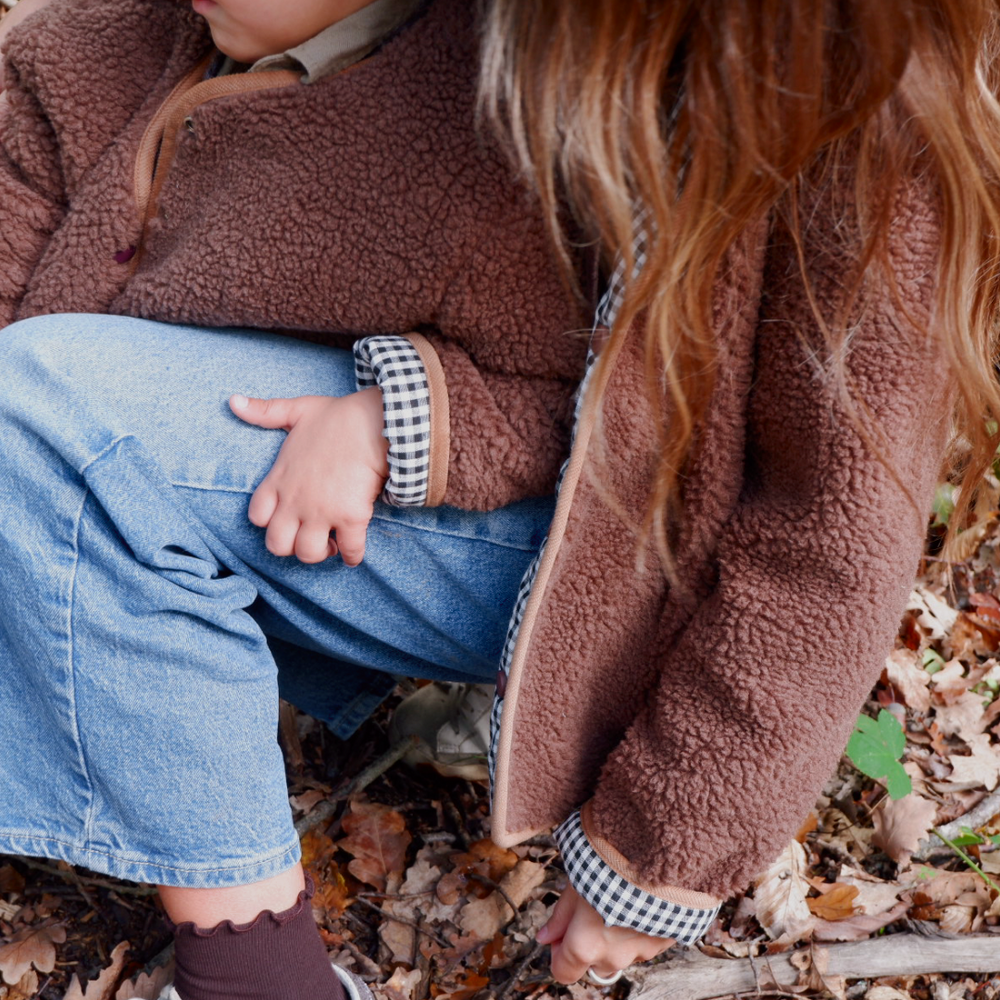 Reversible Sherpa and Gingham Jacket
