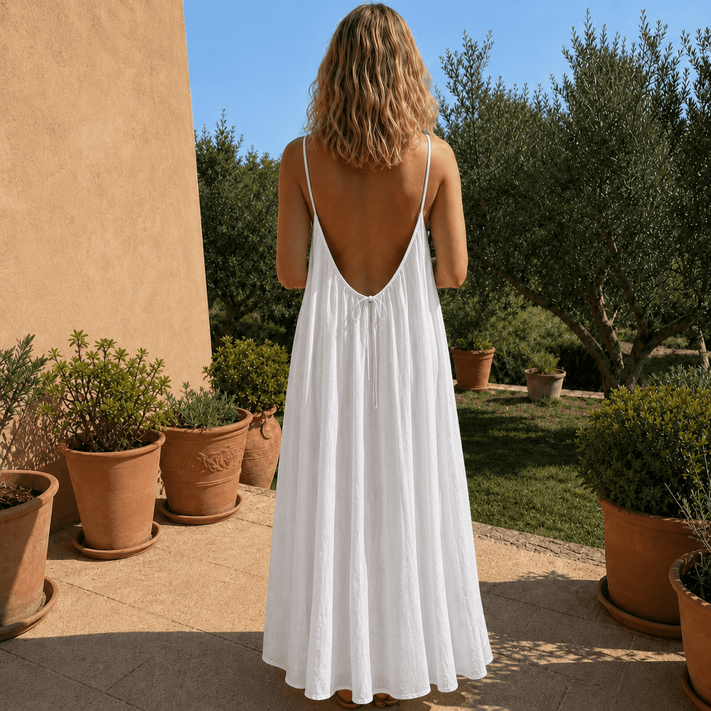 Scoop-Back Swing Slip Dress