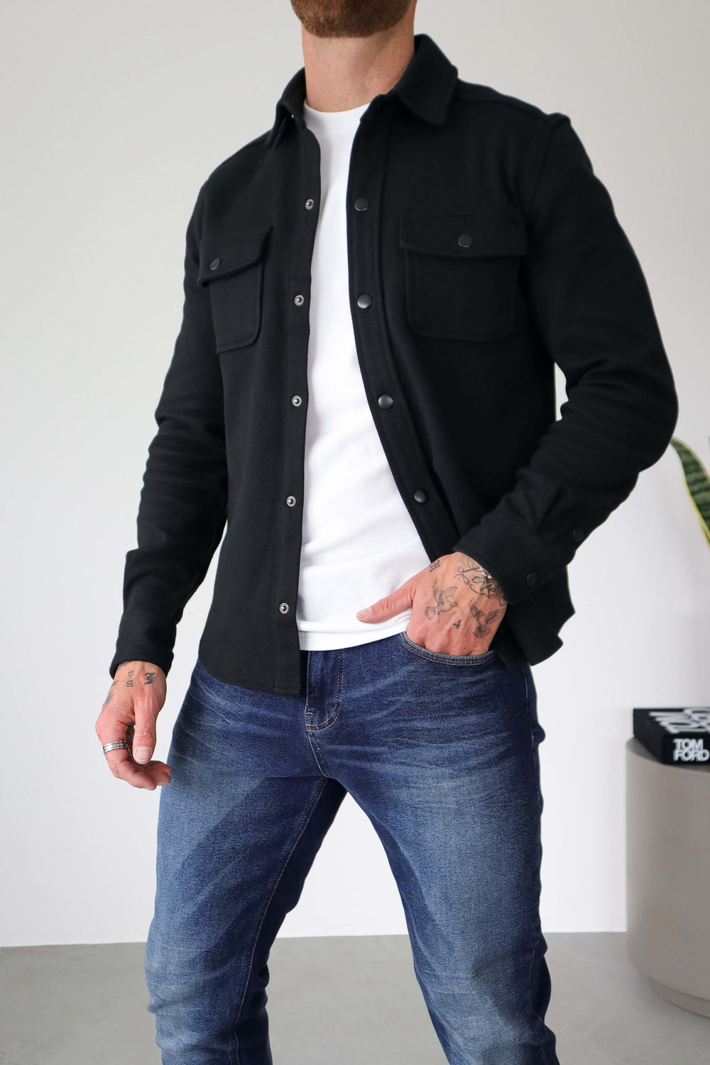 Men's Brushed Twill Button Overshirt