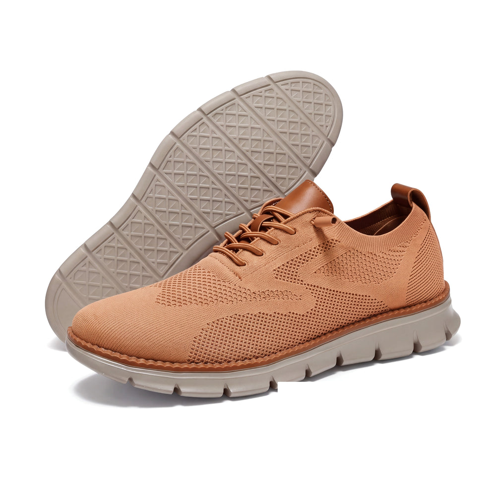 Men's Breathable Knit Wingtip Walking Shoes