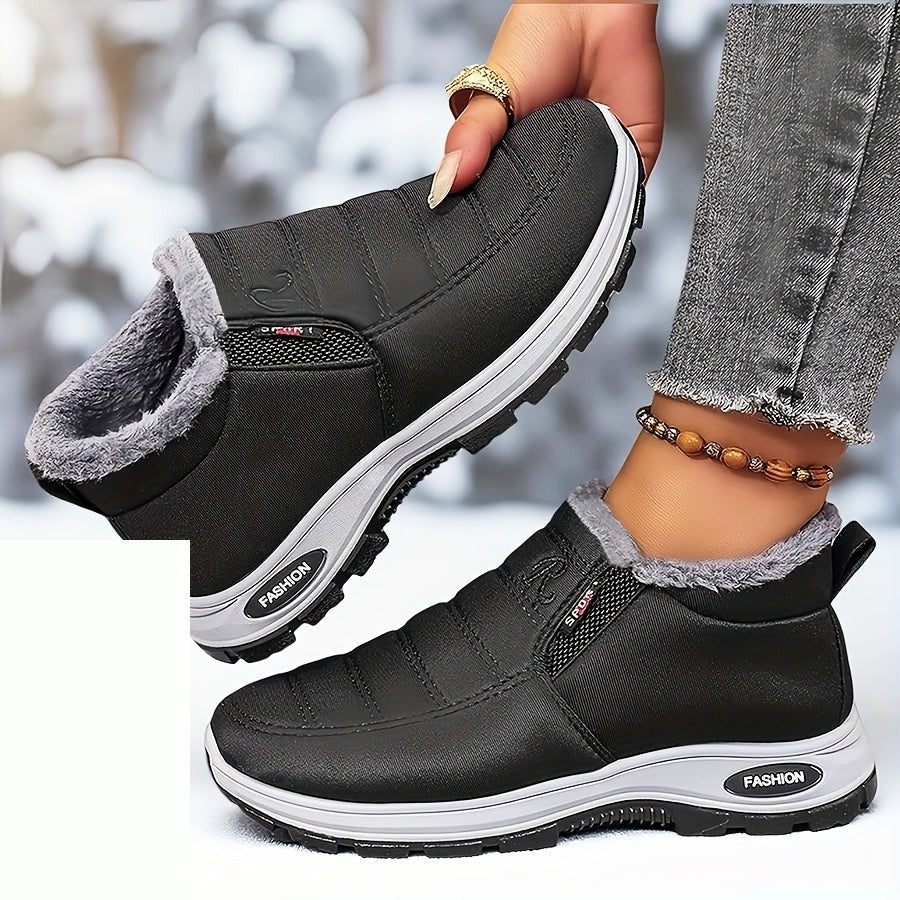 Quilted Plush-Lined Slip-On Sneaker Boots