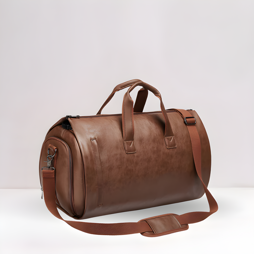 Men's Vegan Leather Weekender Duffel Bag