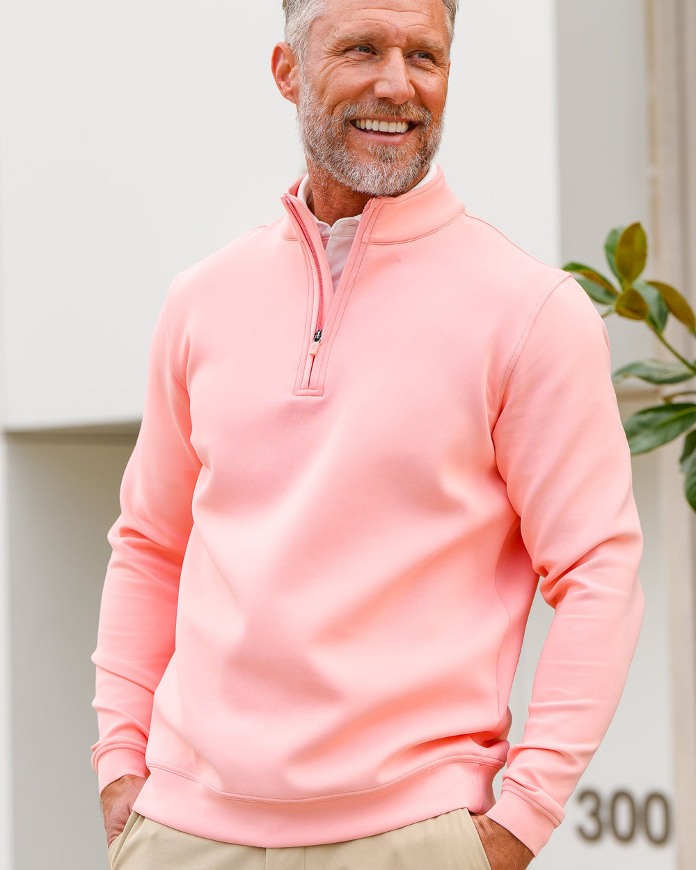 Men's Textured Stretch Quarter-Zip Pullover