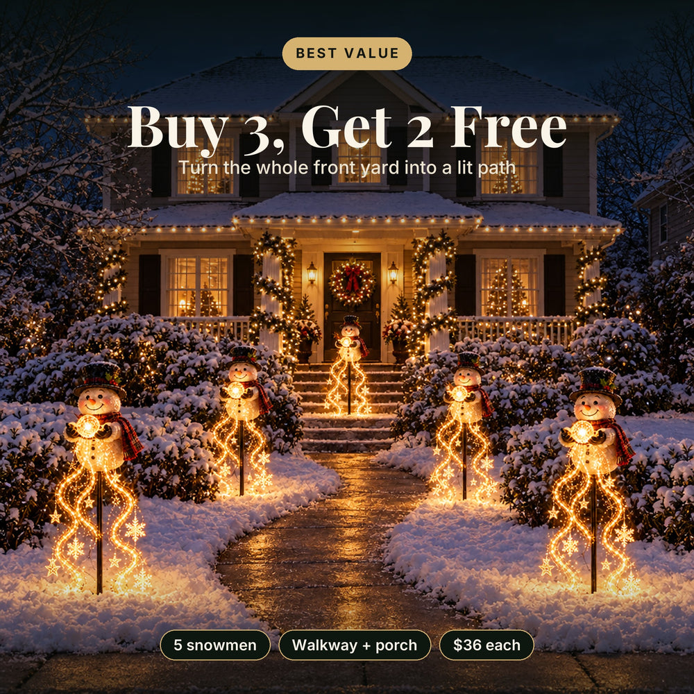 Snowman Magic Fountain Solar Garden Light