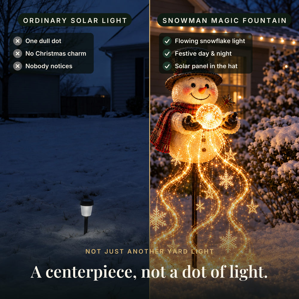 Snowman Magic Fountain Solar Garden Light