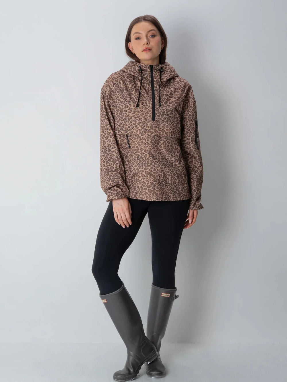 Relaxed Half-Zip Rain Anorak Hoodie