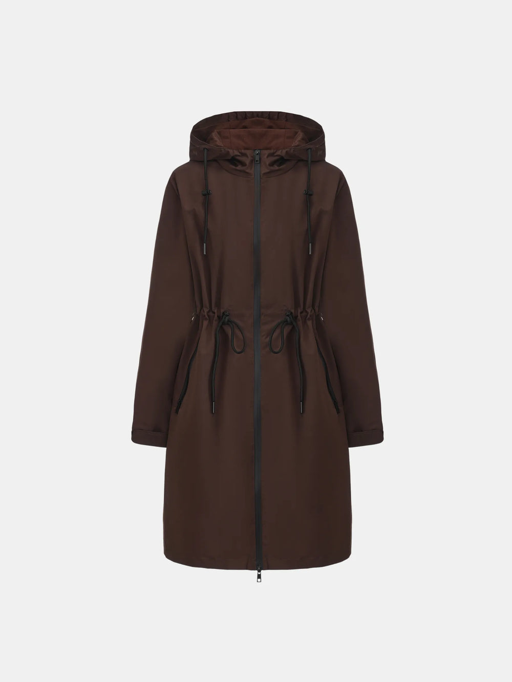 Full-Length Brushed-Lined Hooded Raincoat