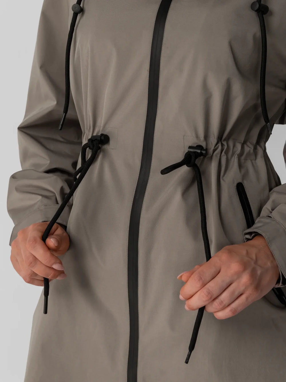 Full-Length Brushed-Lined Hooded Raincoat