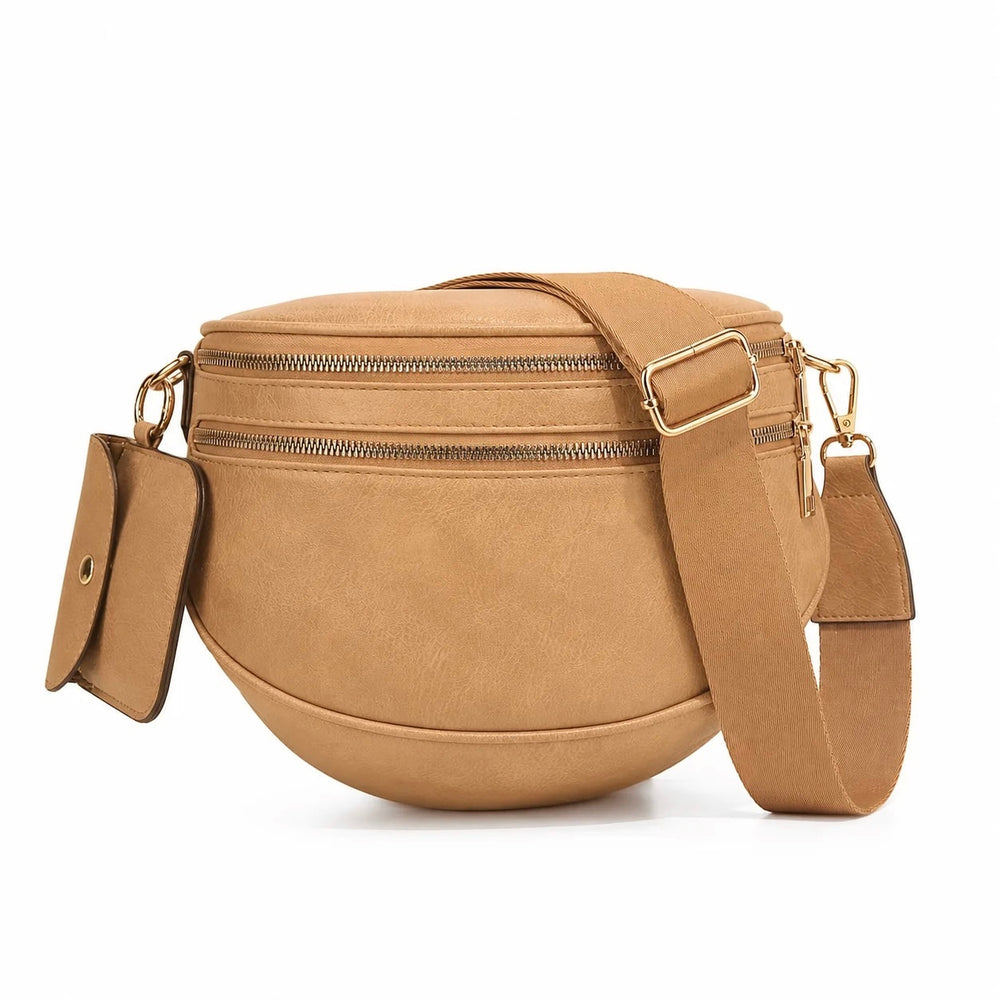 Half-Moon Crossbody Sling Bag with Mini Pouch