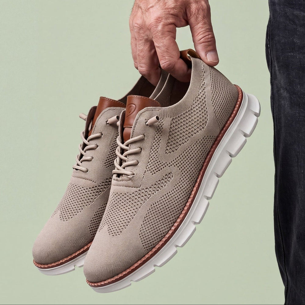 Men's Breathable Knit Wingtip Walking Shoes