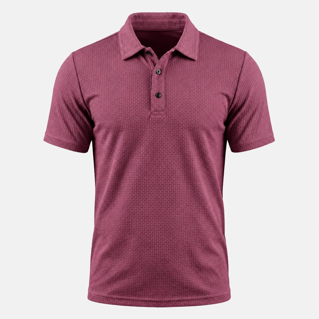 Men's Textured Stretch Polo Shirt