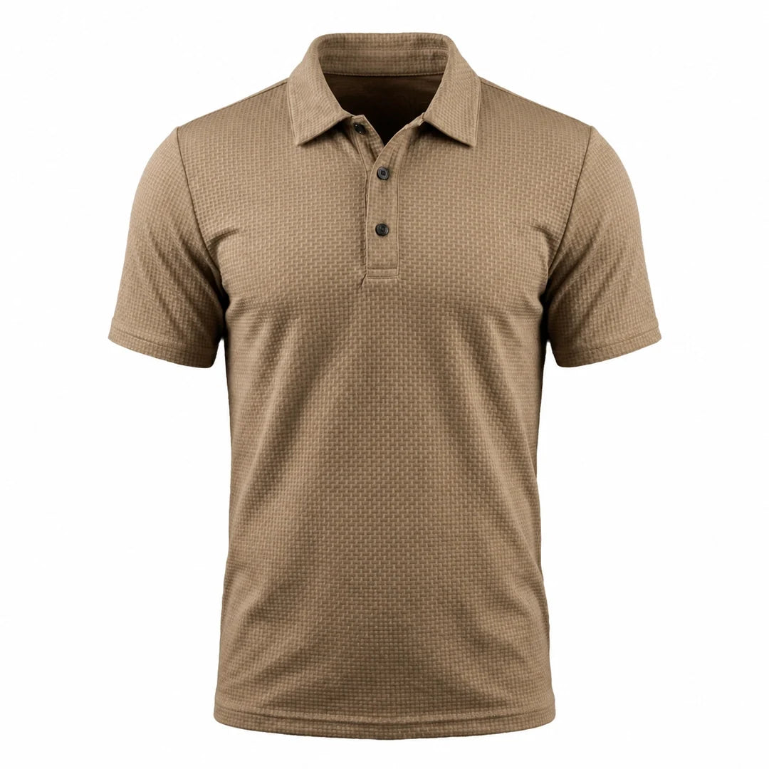 Men's Textured Stretch Polo Shirt