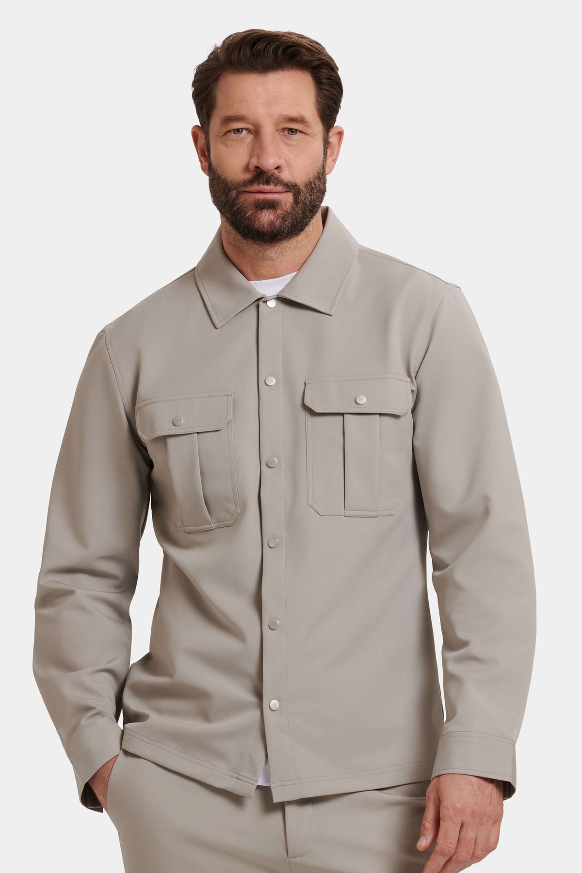 Men's Stretch Tech Cargo Snap Overshirt